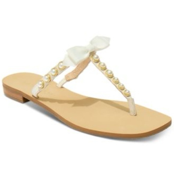 Jack Rogers Sandpiper Bowl Pearl Embellished Sandals - Picture 1 of 7